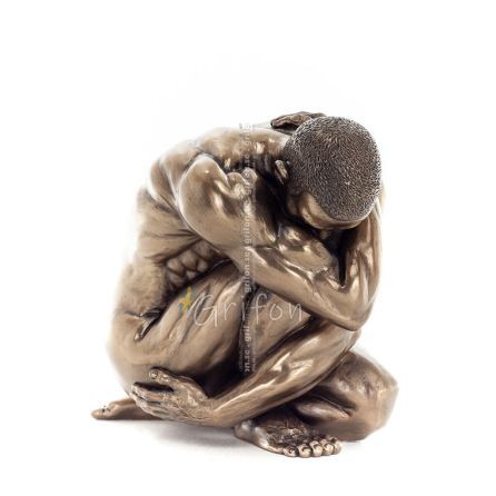 Modern Crouching Nude Man 15cm Veronese Bronze Electroplating Full Body Statue Veronese 1 - grifon.se 