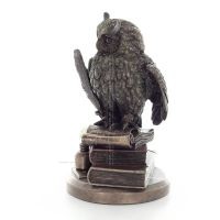 Owl or Glaucus: the sacred bird, symbol of wisdom, prudence, 23cm Veronese Bronze Electrolysis Full Body Statue Veronese 2 - gri
