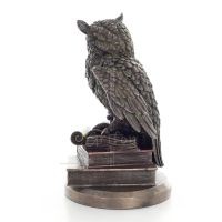 Owl or Glaucus: the sacred bird, symbol of wisdom, prudence, 23cm Veronese Bronze Electrolysis Full Body Statue Veronese 3 - gri