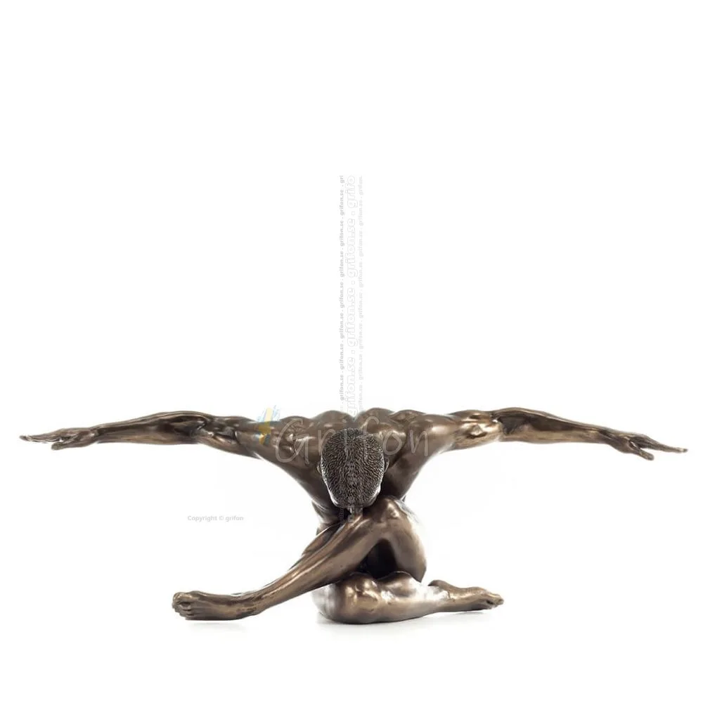 Seated Man with Open Arms 45x15cm Full-body statuette with Bronze Electrolysis by Veronese, Modern Decorative Veronese 1 - grifo