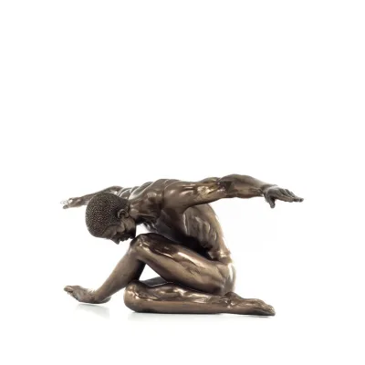 Seated Man with Open Arms 45x15cm Full-body statuette with Bronze Electrolysis by Veronese, Modern Decorative Veronese 2 - grifo
