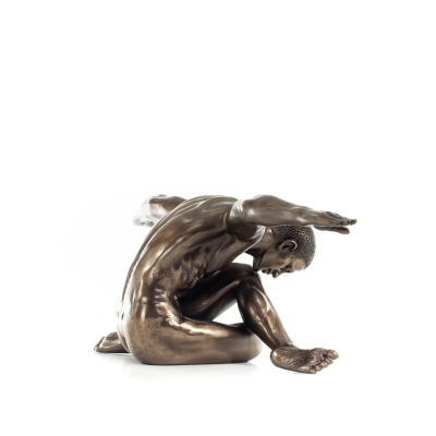 Seated Man with Open Arms 45x15cm Full-body statuette with Bronze Electrolysis by Veronese, Modern Decorative Veronese 5 - grifo