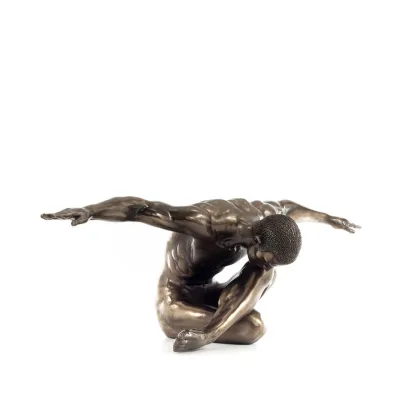 Seated Man with Open Arms 45x15cm Full-body statuette with Bronze Electrolysis by Veronese, Modern Decorative Veronese 6 - grifo