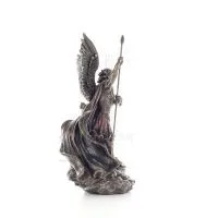 Ärkeängel Michael: Gudliknande, en av de första herrarna, med spjut 28,5 cm Veronese Brons Electrolysis Statue, Christian Verone
