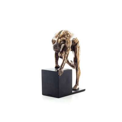Modern naken manlig 20,5 cm Veronese brons galvaniserad helkroppsstaty Veronese 3 - grifon.se 