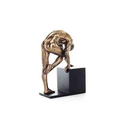 Modern naken manlig 20,5 cm Veronese brons galvaniserad helkroppsstaty Veronese 6 - grifon.se 