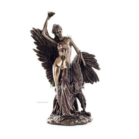 Ibe: The Goddess of Youth and Vitality & his Eagle 30cm Full Length Electrolytic Bronze Veronese Statue, Ancient Greece Veronese