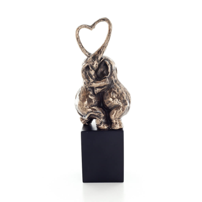 Elephant: symbol of strength, protection, wisdom and good luck, heart 17.5cm Veronese Bronze Electrolysis Full Body Statue Veron
