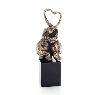 Elephant: symbol of strength, protection, wisdom and good luck, heart 17.5cm Veronese Bronze Electrolysis Full Body Statue Veron