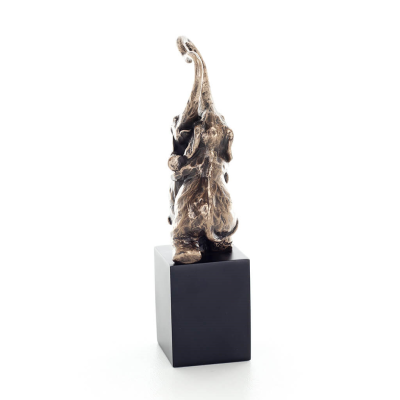 Elephant: symbol of strength, protection, wisdom and good luck, heart 17.5cm Veronese Bronze Electrolysis Full Body Statue Veron