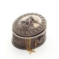 Jewelry box, jewelry box, The Deposition of Christ from the cross 13x12.5cm with Veronese bronze electrolysis, Christian Verones