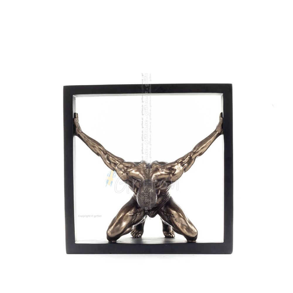 Kneeling Man in Frame 20.5cm Full-body statuette with Bronze Electrolysis by Veronese, Modern Decorative Veronese 1 - grifon.se 
