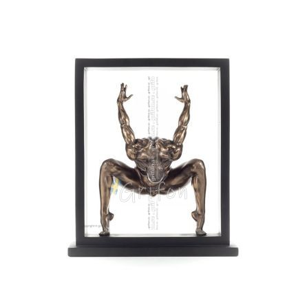 Man exercising within a frame 27cm Full-body statuette with Bronze Electrolysis by Veronese, Modern Decorative Veronese 1 - grif