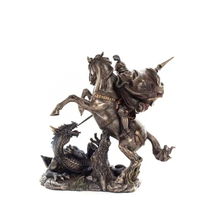 Saint George: protector of the Army, soldier 21.5cm Full-body statue with Bronze Electrolysis Veronese, Christian Veronese 4 - g