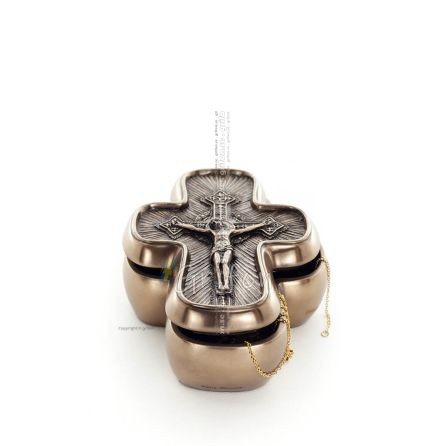 Cross 13.5cm Jewelry Box, Jewelry Box, Box-like Case for Storage, Veronese Bronze Electroplating Full Body Statue Veronese 1 - g