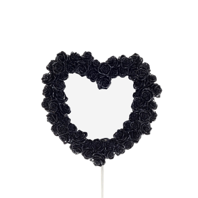 Heart shape mirror with roses black 39x37cm Veronese Bronze Electrolysis Full Body Statue Veronese 1 - grifon.se 