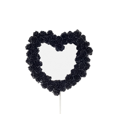 Heart shape mirror with roses black 39x37cm Veronese Bronze Electrolysis Full Body Statue Veronese 2 - grifon.se 