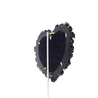 Hjärtformad spegel med rosor svart 39x37cm Veronese Brons Electrolysis Helkroppsstaty Veronese 6 - grifon.se 