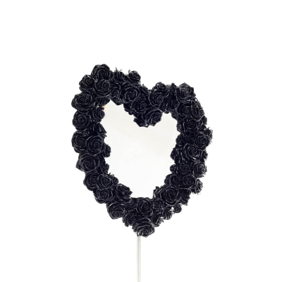 Heart shape mirror with roses black 39x37cm Veronese Bronze Electrolysis Full Body Statue Veronese 7 - grifon.se 