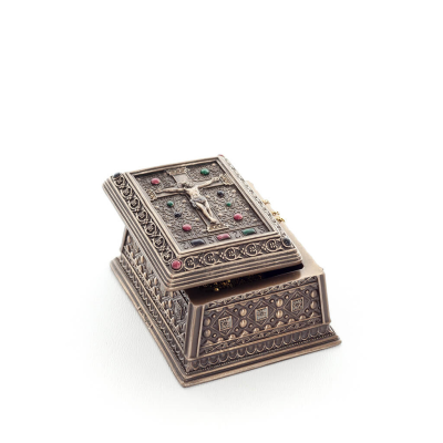 Crucifixion of Jesus Christ 10.5x6cm Jewelery box, Jewelery box, case like a box for storage, with Veronese Bronze Electrolysis 