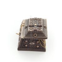 Smyckeskrin i medeltida stil med Cross 10x6cm smyckeskrin, fodral som en låda för förvaring med Veronese Bronze Electrolysis Ver