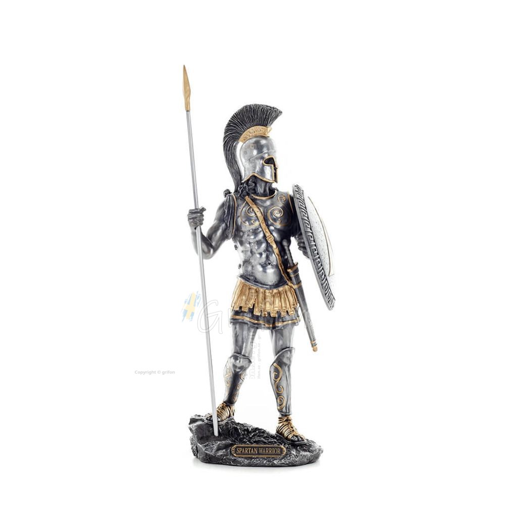 Spartan Warrior 36 cm AS Halvguld Veronese Brons Galvaniserad helkroppsstaty, antikens Grekland Veronese 1 - grifon.se 