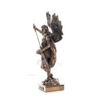 Ärkeängeln Michael: Gudliknande, en av de första herrarna 34,5 cm Veronese Bronze Electrolysis Helkroppsstaty, Christian Verones