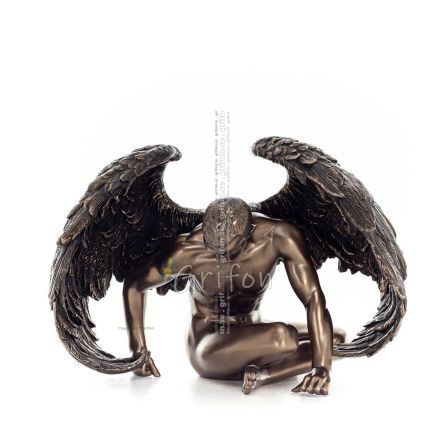 Θλιμμένος άγγελος 20χ14εκ Ολόσωμο άγαλμα με Ηλεκτρόλυση μπρούτζου Veronese, Μοντέρνο Διακοσμητικό Βερονέζ 1 - grifon.se 