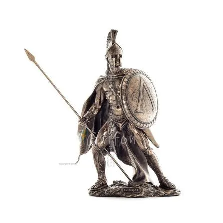 Leonidas: King of Sparta with Spear 33k fullängd Veronese brons elektrolytisk staty, antikens Grekland Veronese 1 - grifon.se 