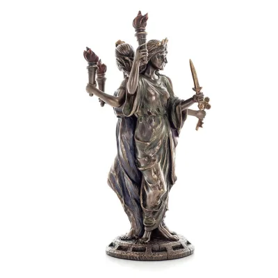 Hekate: The view of magic, medicinal, poisonous.. 21cm Veronese Bronze Electrolysis Full Body Statue, Ancient Greece Veronese 4 