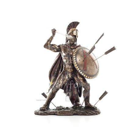 Leonidas: The King of Sparta with Arrows Color 50cm Full Längd Veronese Brons Electrolysis Statue, Antika Grekland Veronese 1 -