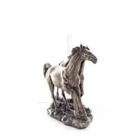 Horse or Equine, two free horses running in nature, 28 cm. Full-body statuette with bronze electroplating Veronese Veronese 4 - 