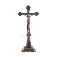 Cross of Jesus Christ on a base 33x15.5cm Full body statue with Veronese Bronze Electrolysis Veronese 1 - grifon.se 