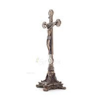 Cross of Jesus Christ on a base 33x15.5cm Full body statue with Veronese Bronze Electrolysis Veronese 2 - grifon.se 