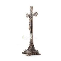 Jesu Kristi kors på en bas 33x15.5 cm helkroppsstaty med Veronese bronselektrolys Veronese 2 - grifon.se 