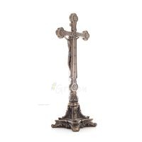Cross of Jesus Christ on a base 33x15.5cm Full body statue with Veronese Bronze Electrolysis Veronese 3 - grifon.se 