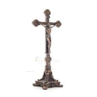 Cross of Jesus Christ on a base 33x15.5cm Full body statue with Veronese Bronze Electrolysis Veronese 6 - grifon.se 
