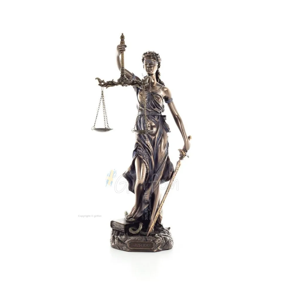 Themis: Titan, av den moraliska ordningen samt Etikett 30 cm helkroppselektrolytisk brons Veronese staty, antikens Grekland Vero