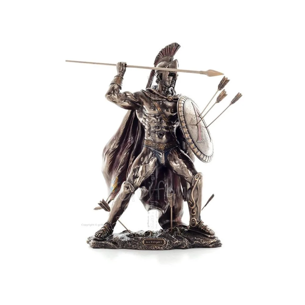 Leonidas: The King of Sparta with Arrows 33cm Full Length Veronese Bronze Electrolytic Statue, Ancient Greece Veronese 1 - grifo