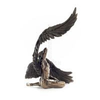 Sittande naken Ã¤ngel med Ã¶ppna vingar 27,5 cm helkroppsstaty Figurin med brons elektrolys Veronese Veronese 5 - grifon.se 