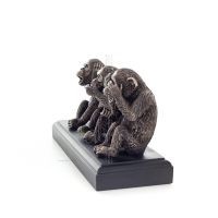 Tre kloka apor, jag hÃ¶r inte, jag ser inte, jag talar inte 26x13cm Veronese elektrolytisk brons helkroppsstaty Veronese 2 - grif