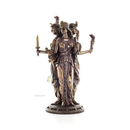 Hekate: The sight of magic, medicinal, poisonous.. 30cm Full body statue with Electrolysis of Veronese bronze, ancient Greece Ve