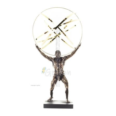 Atlas or Atlas, Titan: The Leader of the Titanids 50.5cm Veronese Bronze Electroplating Full Body Statue, Ancient Greece Verones