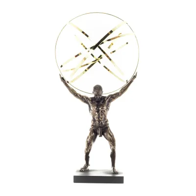 Atlas or Atlas, Titan: The Leader of the Titanids 50.5cm Veronese Bronze Electroplating Full Body Statue, Ancient Greece Verones