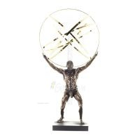 Atlas eller Atlas, Titan: The Leader of the Titanids 50,5 cm Veronese brons galvaniserad helkroppsstaty, antikens Grekland Veron