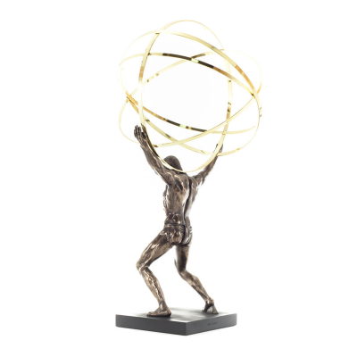 Atlas or Atlas, Titan: The Leader of the Titanids 50.5cm Veronese Bronze Electroplating Full Body Statue, Ancient Greece Verones