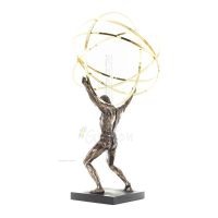 Atlas or Atlas, Titan: The Leader of the Titanids 50.5cm Veronese Bronze Electroplating Full Body Statue, Ancient Greece Verones