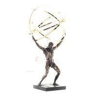 Atlas or Atlas, Titan: The Leader of the Titanids 50.5cm Veronese Bronze Electroplating Full Body Statue, Ancient Greece Verones