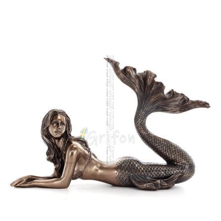 Mermaid: The Beautiful Demon, Liggende Prone 67x25x44cm Veronese Elektrolytisk Brons Helkroppsstaty Veronese 1 - grifon.se