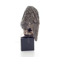 Bowed Angel on base with open wings 25.5cm Full-body Figurine with Bronze Electrolysis Veronese, Religious - Spiritual Veronese 